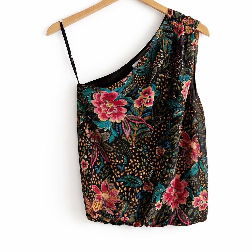 Evereve Floral Maxi Skirt and One Shoulder Set XS - Picture 3 of 5